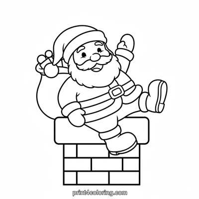 Santa's Silly Chimney Slide! - free printable coloring page