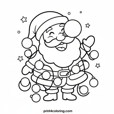 Santa's Silly Lights - free printable coloring page