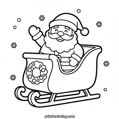 Santa's Festive Sleigh Ride - free printable coloring page