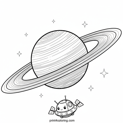 Saturn's Majestic Rings: A Space Explorer's Dream - free printable coloring page