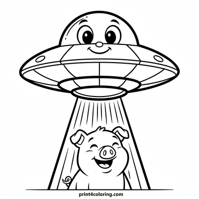 Silly Saucer's Farm Friend Fetch - free printable coloring page