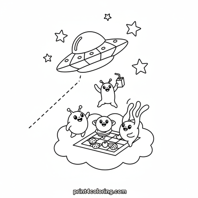 Alien Picnic on a Cloud