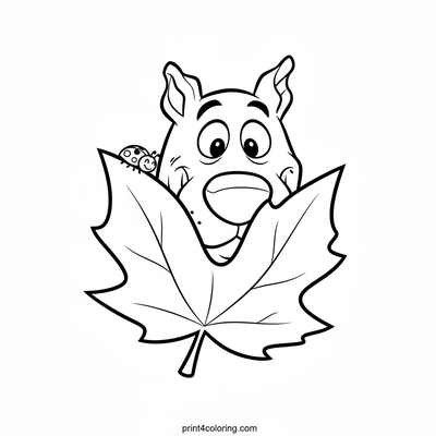 Scooby's Autumn Leaf Peek-a-Boo! - free printable coloring page