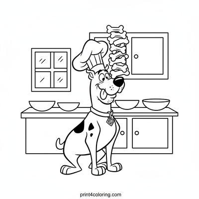 Scooby-Doo's Wobbly Snack Tower Challenge - free printable coloring page