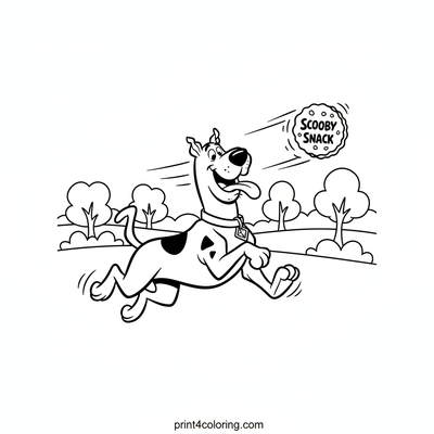 Scooby's Super Speedy Snack Chase - free printable coloring page