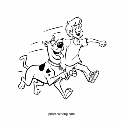 Scooby & Shaggy's Treat Time Sprint! - free printable coloring page