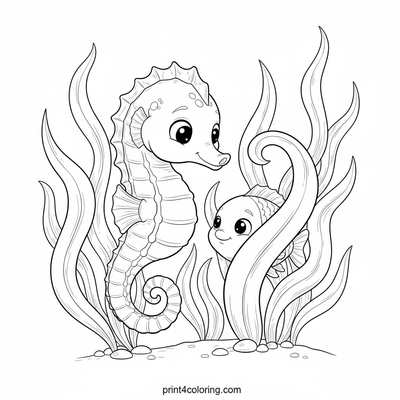 Seahorse's Kelp Forest Discovery - free printable coloring page