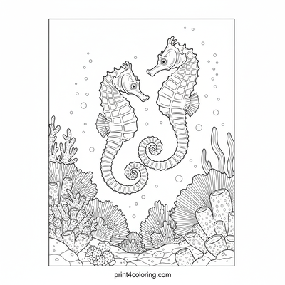 Enchanted Seahorse Embrace in the Coral Garden
