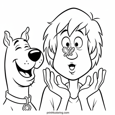 Shaggy's Butterfly Surprise! - free printable coloring page