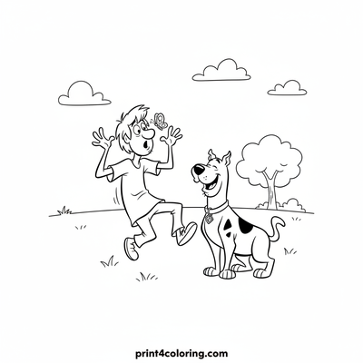 Shaggy's Fluttery Nose Surprise! - free printable coloring page