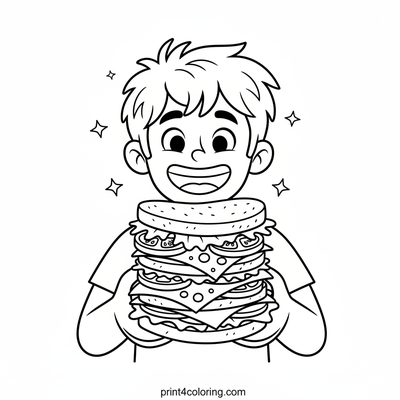 Shaggy's Super Sandwich Surprise - free printable coloring page