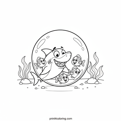 Silly Shark's Giant Bubble Surprise! - free printable coloring page