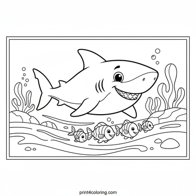 Speedy Shark's Ocean Race - free printable coloring page