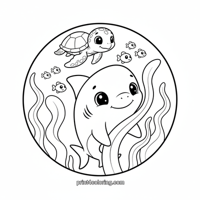 Friendly Shark's Deep Sea Game - free printable coloring page