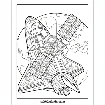 Cosmic Precision: Satellite Launch - free printable coloring page