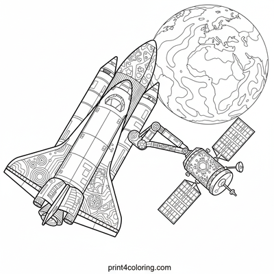 Orbital Delivery: Shuttle Deploying Satellite