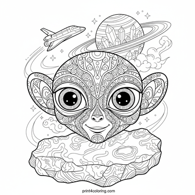 Crystalline Planet Discovery - free printable coloring page