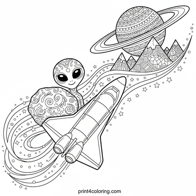 Cosmic Crystal Planet Discovery - free printable coloring page