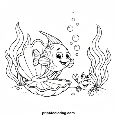 Angelfish's Ocean Hide-and-Seek - free printable coloring page