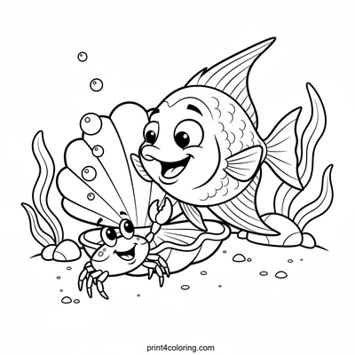 Silly Angelfish's Underwater Hide-and-Seek - free printable coloring page