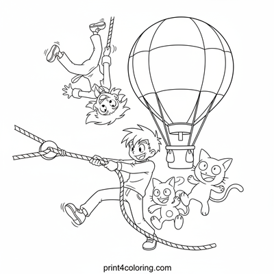Team Rocket's Tangled Balloon Blast-Off! - free printable coloring page