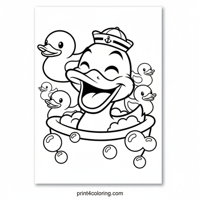 The Giggling Duck's Bubbly Bathtub Race! - free printable coloring page