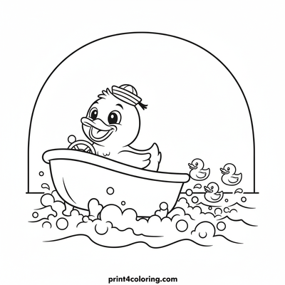 The Great Bathtub Duck Race! - free printable coloring page