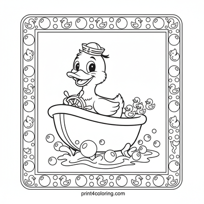 The Great Bathtub Boat Race! - free printable coloring page