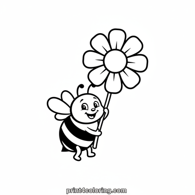 Silly Bee's Giant Flower Fun - free printable coloring page