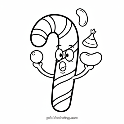 Silly Sweet Juggling Act - free printable coloring page