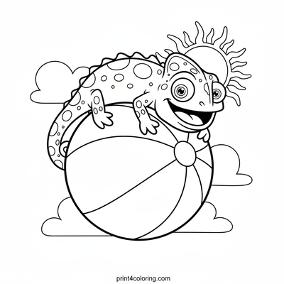 Silly Chameleon's Striped Hide-and-Seek - free printable coloring page