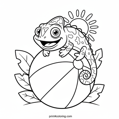 Giggling Chameleon's Beach Ball Blunder