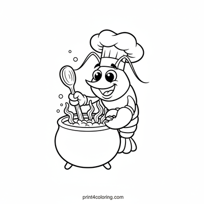 Chef Louie's Seaweed Stew - free printable coloring page