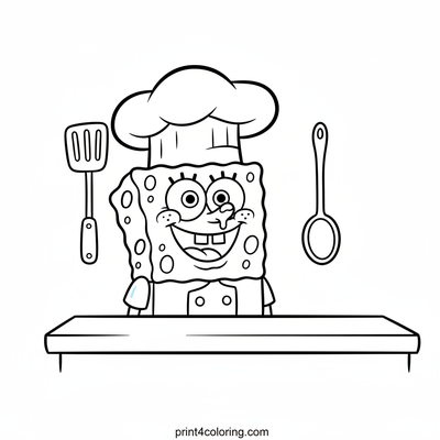 SpongeBob's Silly Chef Surprise - free printable coloring page