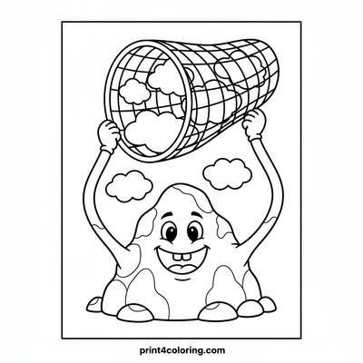Silly Mountain's Cloud Catching Adventure - free printable coloring page