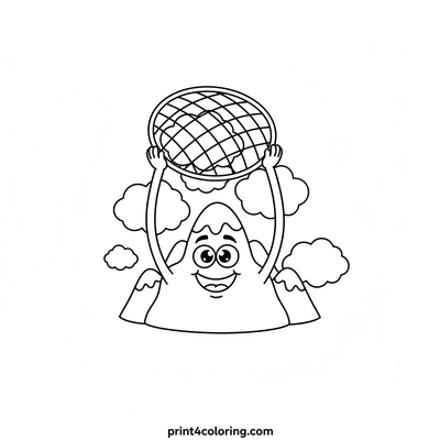 The Goofy Mountain's Cloud Catching Game - free printable coloring page
