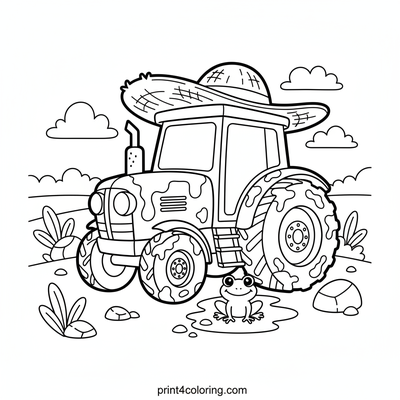 Silly Muddy Tractor's Big Adventure - free printable coloring page