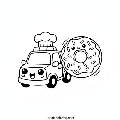 Officer Patroller's Giant Donut Surprise! - free printable coloring page