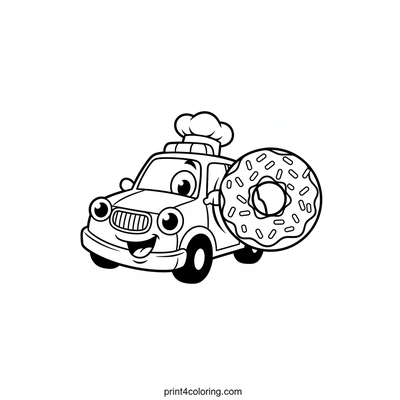 Officer Zoom's Donut Surprise! - free printable coloring page