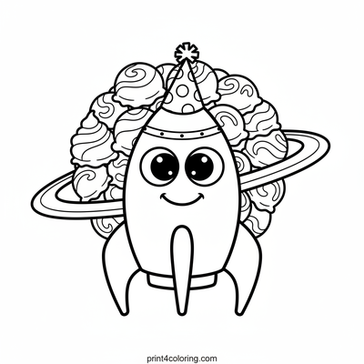 Silly Rocket's Sweet Space Journey - free printable coloring page