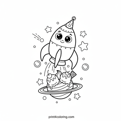 Silly Rocket's Ice Cream Planet Adventure! - free printable coloring page