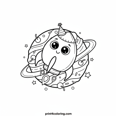 Silly Rocket's Ice Cream Planet Adventure - free printable coloring page