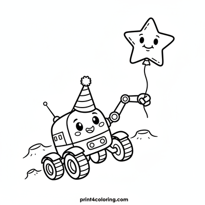 Silly Rover's Star Balloon Bash - free printable coloring page