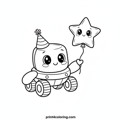 Silly Rover's Starry Party Catch - free printable coloring page