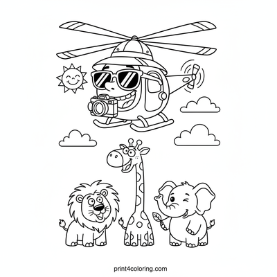 Chopper's Hilarious Safari Trip - free printable coloring page