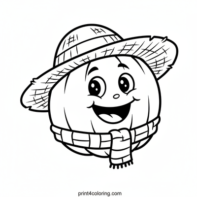 Giggling Scarecrow Pumpkin Pal - free printable coloring page