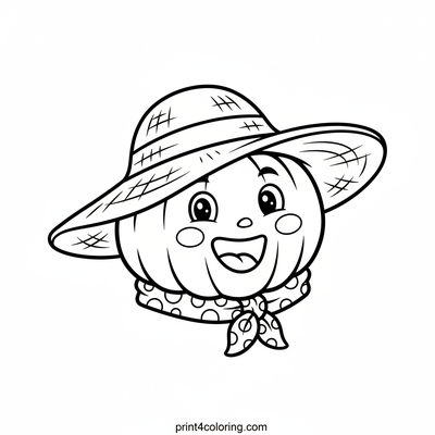 Giggling Pumpkin's Silly Scarecrow Hat - free printable coloring page