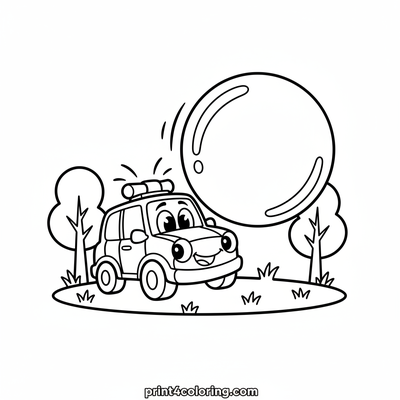 Silly Siren Bubble Chase - free printable coloring page