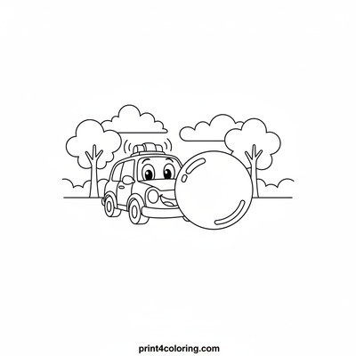 Silly Siren Bubble Chase - free printable coloring page