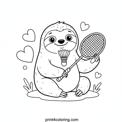 The Grinning Sloth's Gentle Game - free printable coloring page